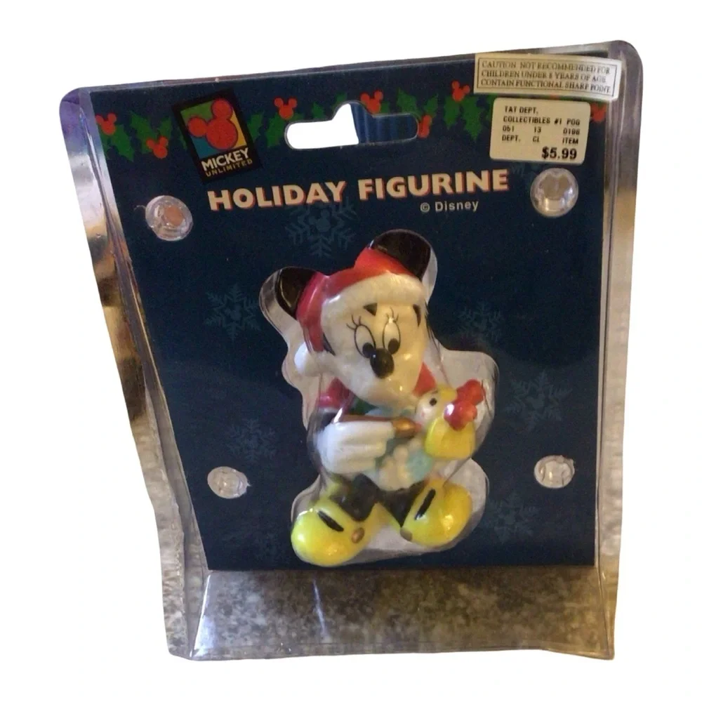 Disney Mickey Mouse Holiday Figurine with Yellow and Red Details